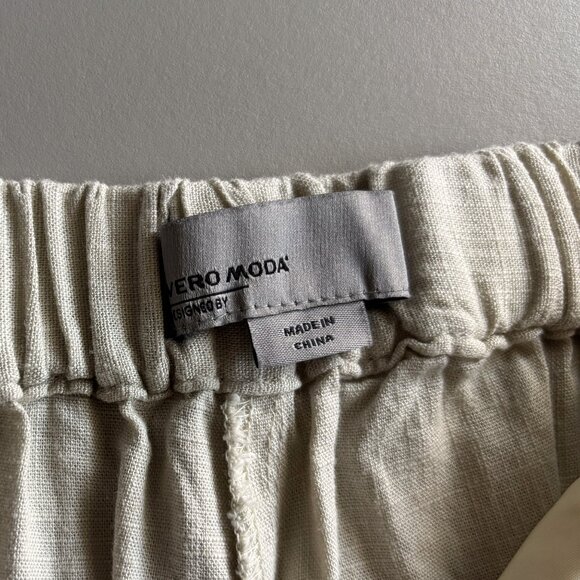 Vero Moda Lanna Wide Pants, Lightweight Linen Blend Casual Summer Pants, sz 36 - Picture 7 of 11